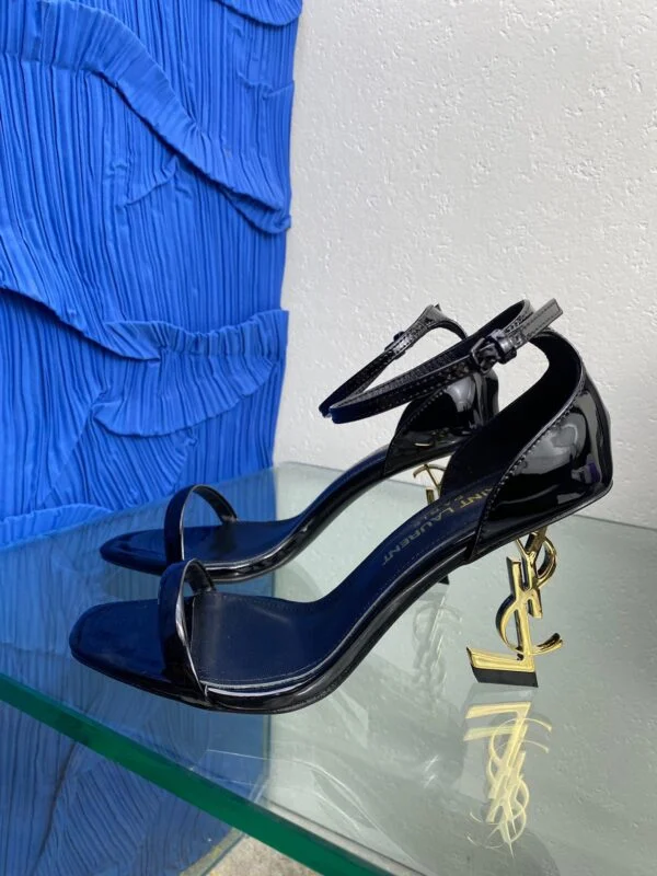 Replica YSL Saint Laurent Mae Slingback Sandals In Crepe Satin With Feathers 25