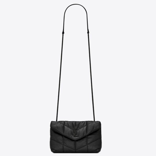 Replica Saint Laurent Puffer Toy All Black Bag In Quilted Lambskin