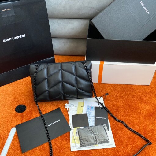 Replica Saint Laurent Puffer Toy All Black Bag In Quilted Lambskin 5