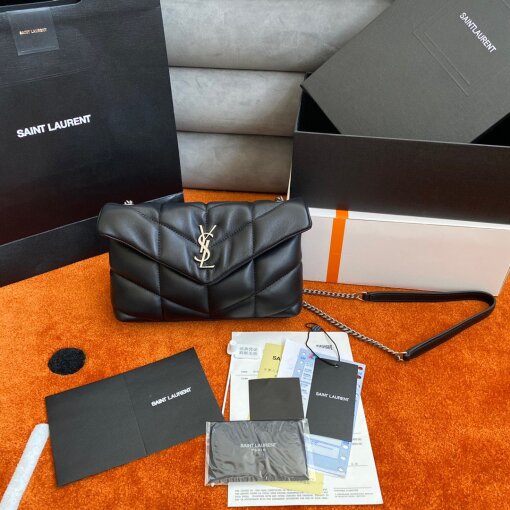 Replica Saint Laurent Puffer Toy Bag In Noir Quilted Lambskin 9