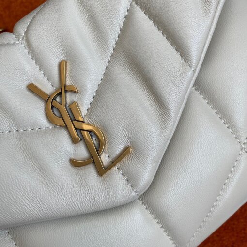 Replica Saint Laurent Puffer Toy Bag In White Quilted Lambskin 10